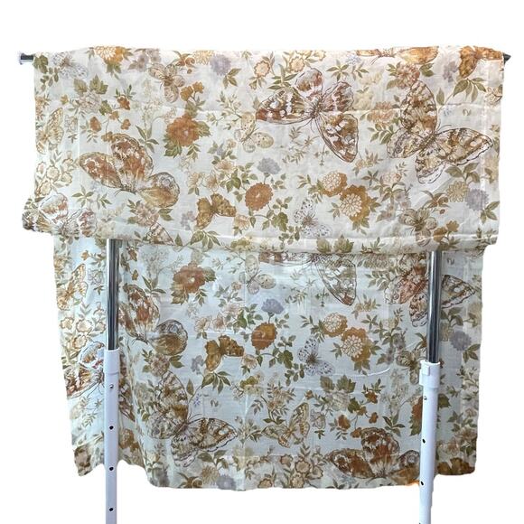 Vintage Handmade Butterfly Floral Curtains Set 1 Long Panel 4 Small Panels Boho - Picture 2 of 11